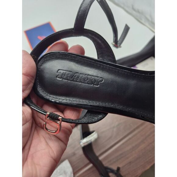 Trakxy Women's Rhinestone Open Toe Kitten Heel Transparent Sandals Size 40 Black - Picture 6 of 9